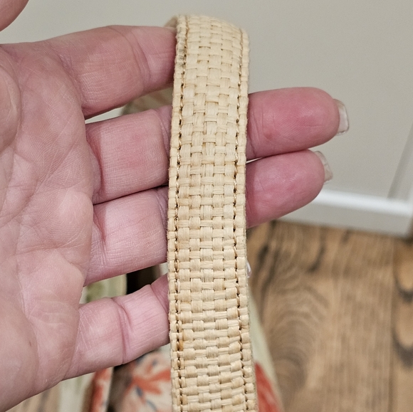 Floral print Fossil canvas and woven straw handbag - Picture 4 of 10